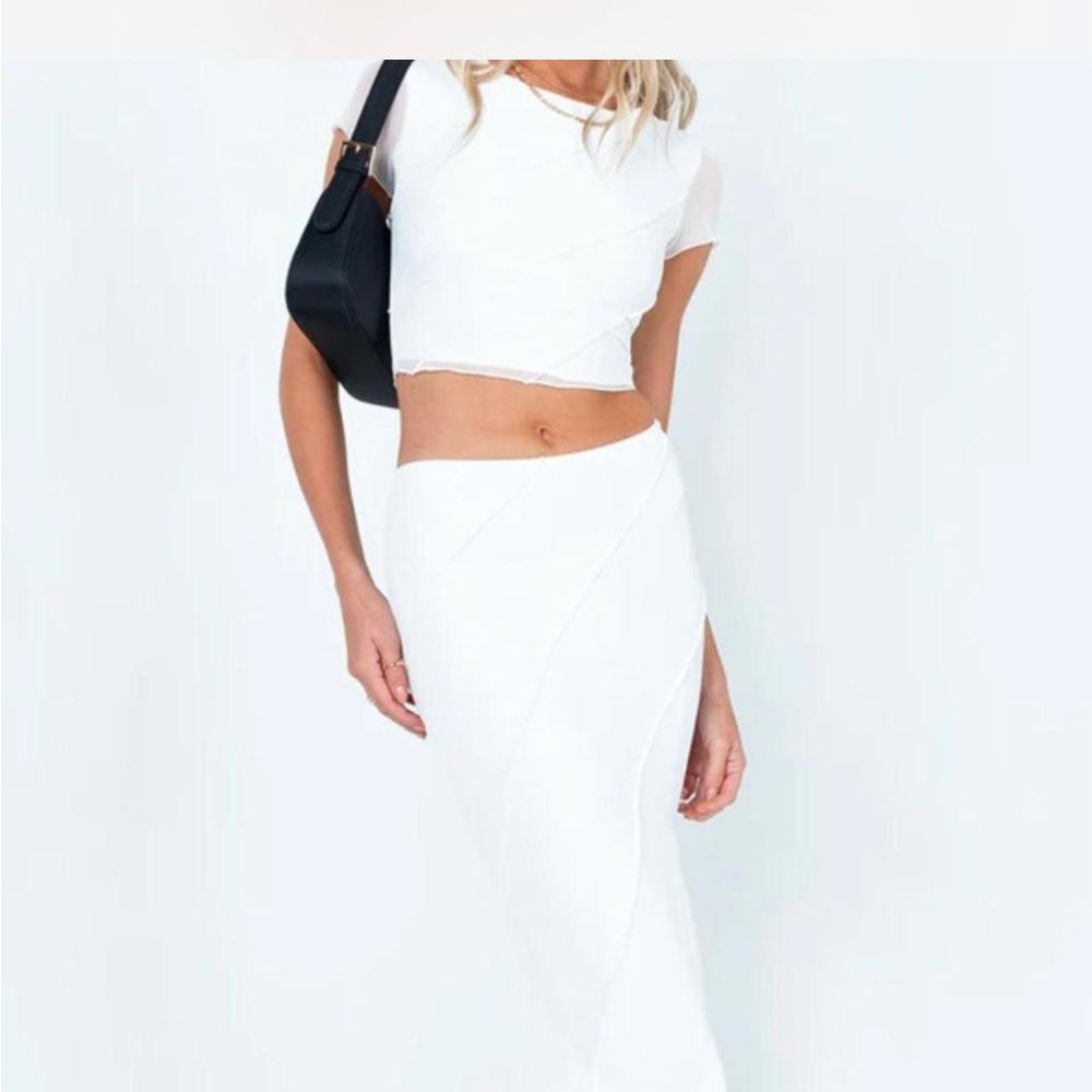 Princess Polly White Midi Pencil Skirt Casual size 2